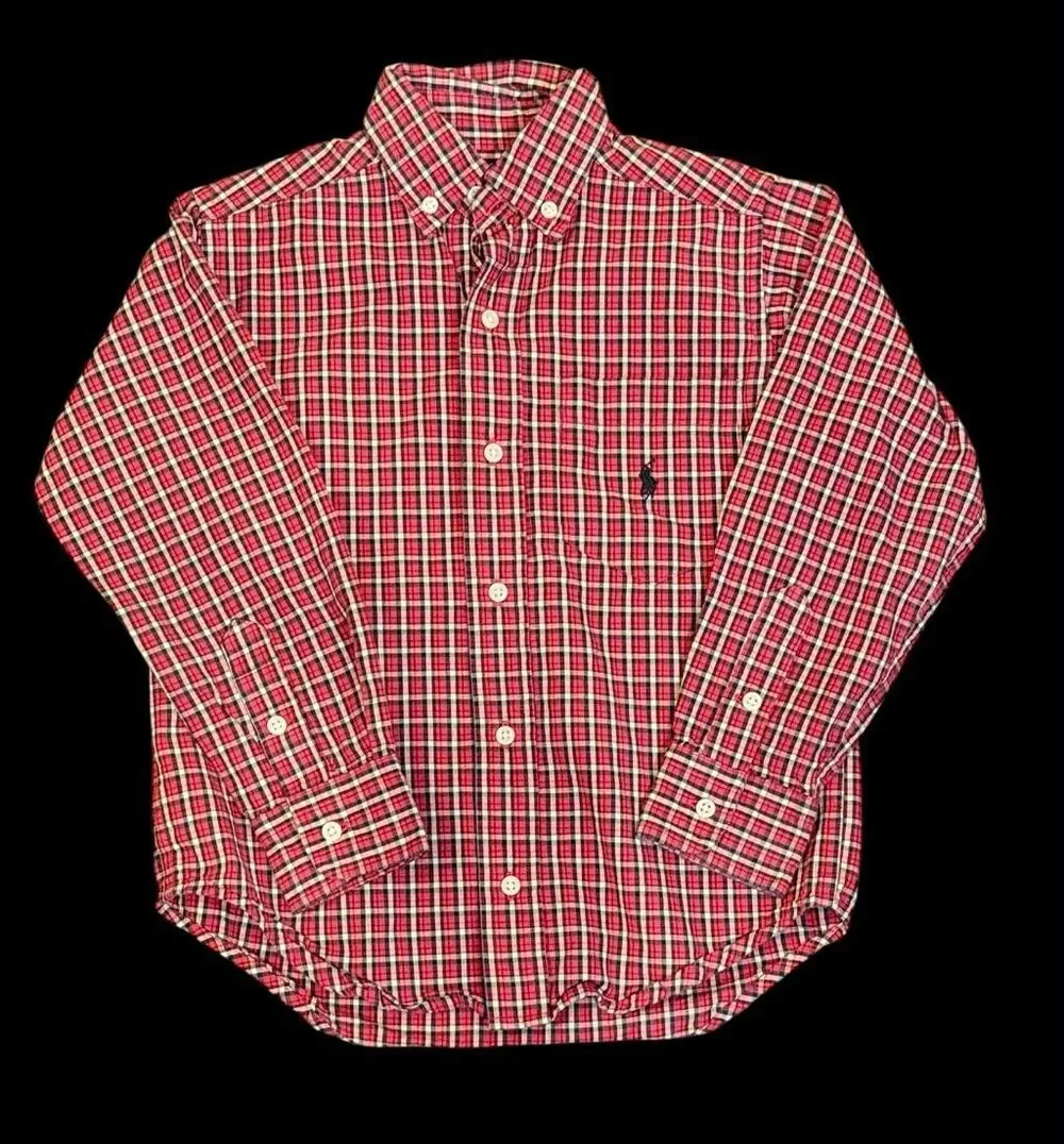 Ralph Lauren Plaid Button Down Shirt Sz. 4 Preppy Iconic Pony